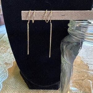 Elegant Gold Chain Spiral Earrings